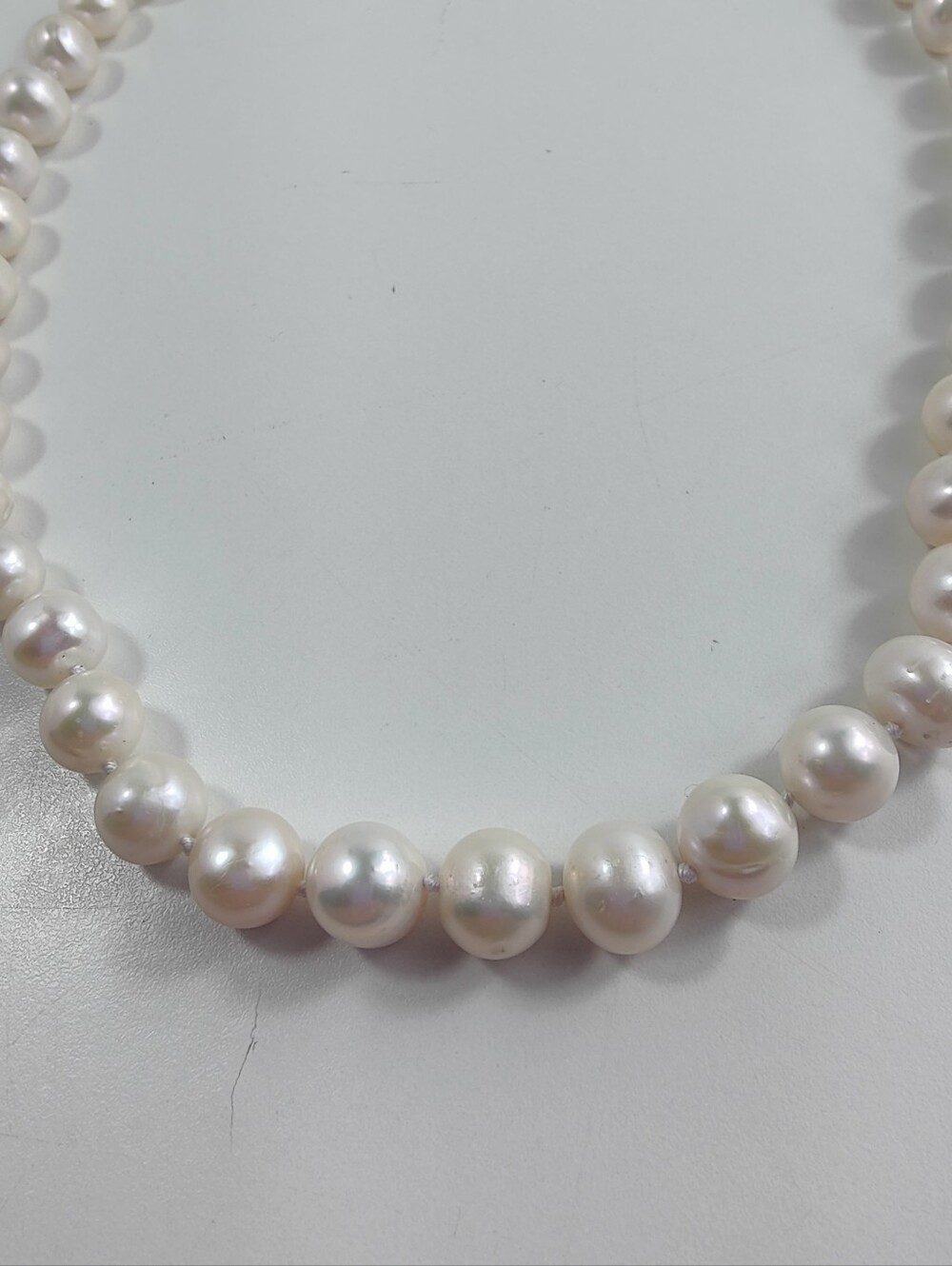 Freshwater Pearl Necklace 18" White Cream Baroque Pearl Strand Necklace - Picture 6 of 11